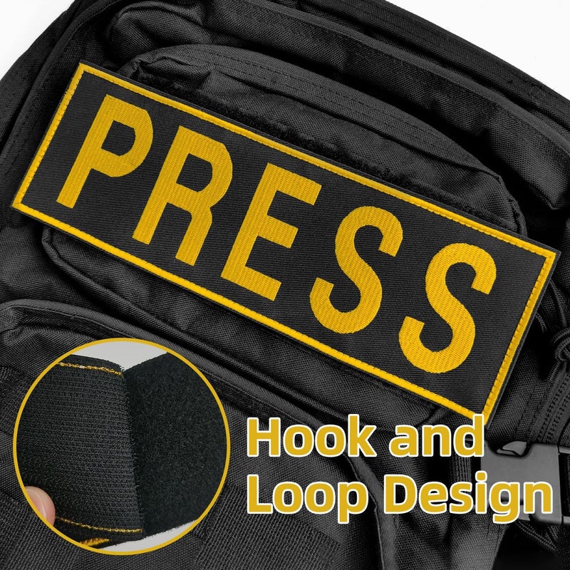 EMORBALS Patches, Press Badge Embroidered Patches for Backpacks, Jackets, Press Vest, Photographer Vest - Image 3